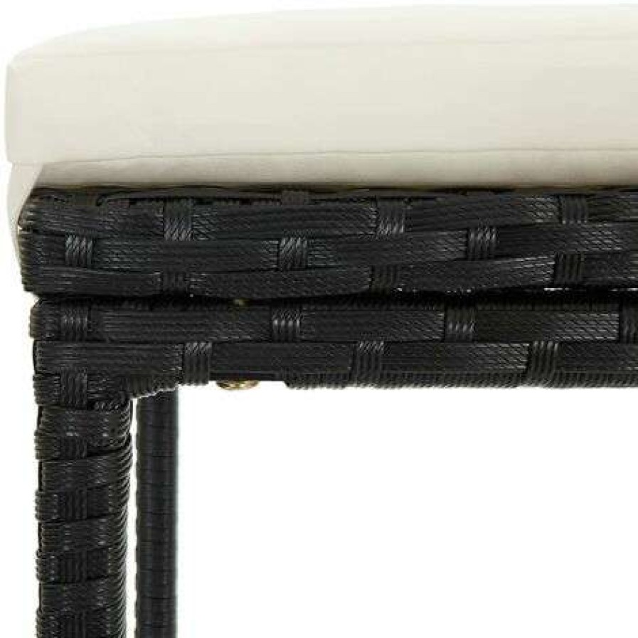 Table Haute Et Bar * | Meilleur Prix Hommoo Ensemble De Bar De Jardin Avec Coussins 7 Pcs Noir