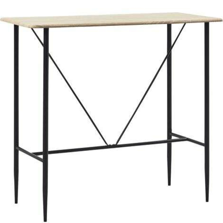 Table Haute Et Bar * | De Gros True Deal Table De Bar Chene 120 X 60 X 110 Cm Mdf