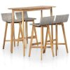 Table Haute Et Bar * | Meilleure Vente Youthup Mobilier A D?Ner D'Exterieur 5 Pcs Bois D'Acacia Solide Brun