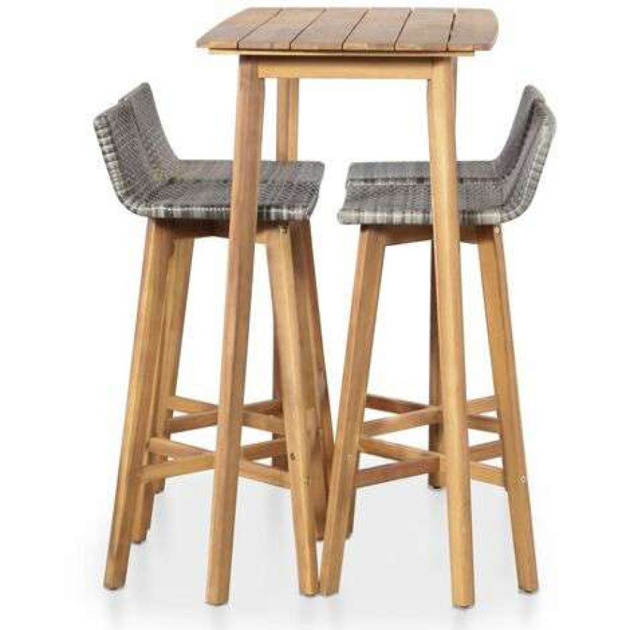 Table Haute Et Bar * | Meilleure Vente Youthup Mobilier A D?Ner D'Exterieur 5 Pcs Bois D'Acacia Solide Brun