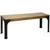 Table Haute Et Bar * | Meilleure Vente Box Furniture Banc Banquette Bristol Style Industriel Vintage 39X110X46 Cm Noir