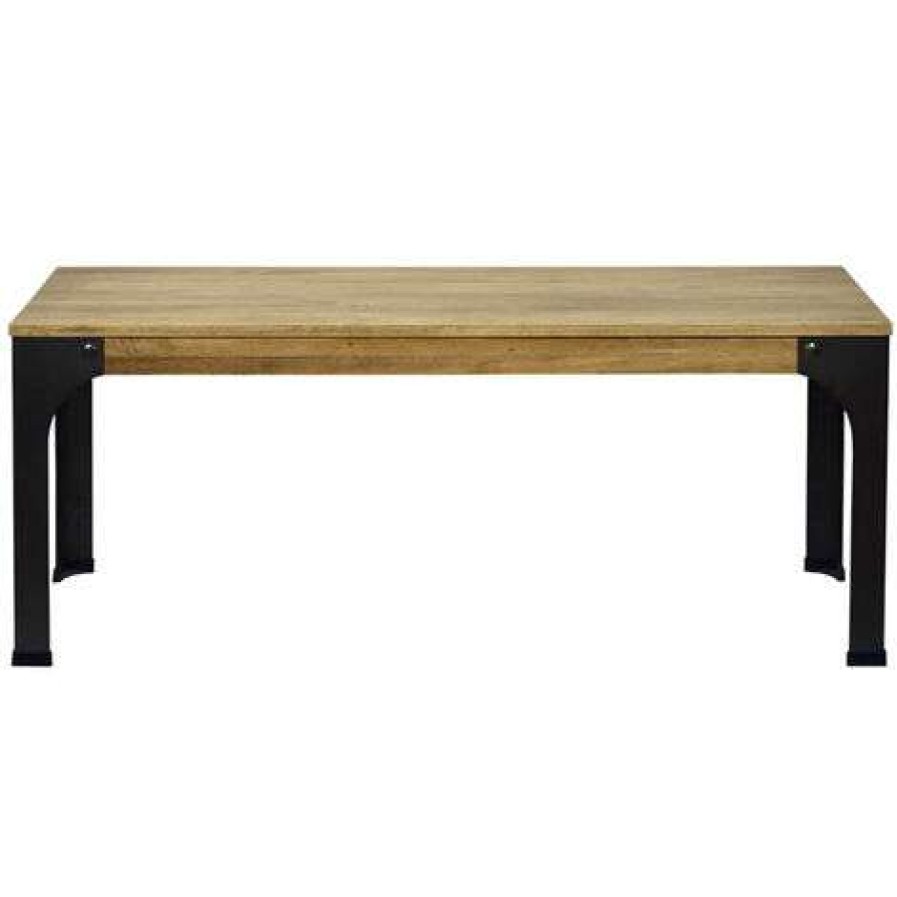 Table Haute Et Bar * | Meilleure Vente Box Furniture Banc Banquette Bristol Style Industriel Vintage 39X110X46 Cm Noir