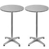 Table Haute Et Bar * | Grosses Soldes Deuba 2X Table De Bar Pliable 2 En 1 Alu Hauteur Reglable 70Cm/115Cm- Cuisine Jardin