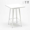 Table Haute Et Bar * | Remise Ahd Amazing Home Design Table Haute Pour Tabourets Tolix Acier Et Metal Industriel 60 60 Nut | Couleur: Blanc