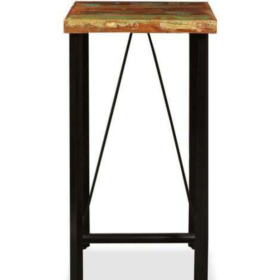 Table Haute Et Bar * | Le Moins Cher Fimei Table De Bar Bois De Recuperation Massif 60 X 60 X 107 Cm