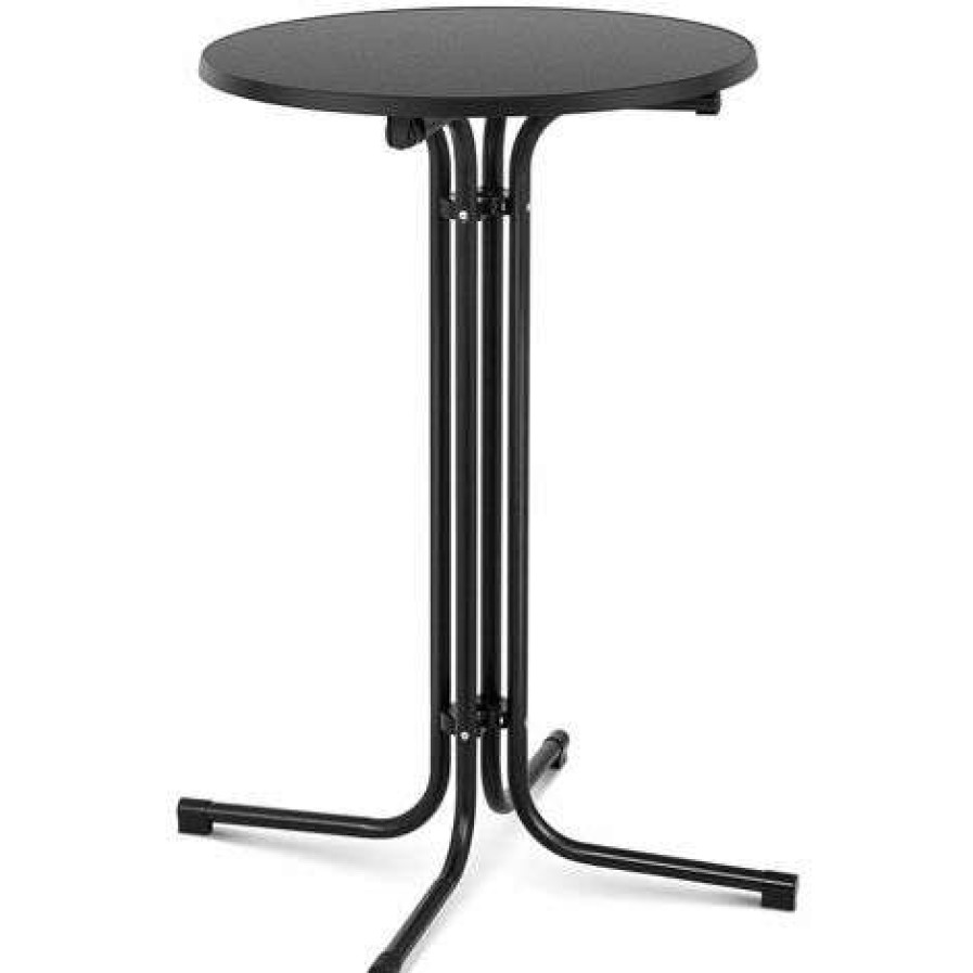 Table Haute Et Bar * | Top 10 Helloshop26 Mange Debout Table Pliable Pliant Diametre 70 Cm Noir Noir