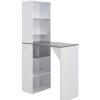 Table Haute Et Bar * | Acheter Topdeal Table De Bar Avec Armoire Blanc 115 X 59 X 200 Cm Vdff22382_Fr