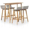 Table Haute Et Bar * | Top 10 Nova Ensemble De Dejeuner De Jardin 7 Pcs En Bois Massif En Bois Divers Modeles Mobilier A Diner D'Exterieur 5 Pcs Bois D'Acacia Solide