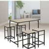 Table Haute Et Bar * | Top 10 Wyctin Hofuton Table Haute De Bar Detroit Et 4 Tabourets Design Industriel