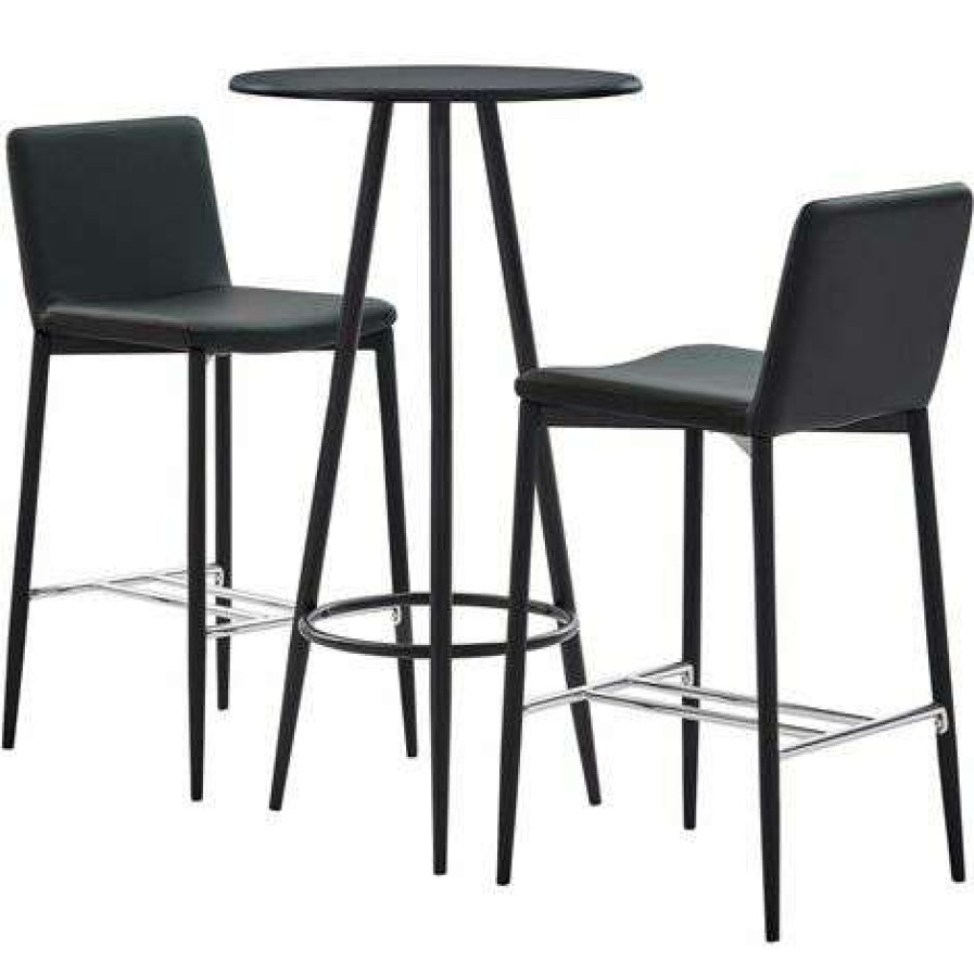 Table Haute Et Bar * | Grosses Soldes Asupermall Ensemble De Bar 3 Pcs Similicuir Gris