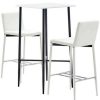 Table Haute Et Bar * | Remise Asupermall Ensemble De Bar 3 Pcs Similicuir Blanc