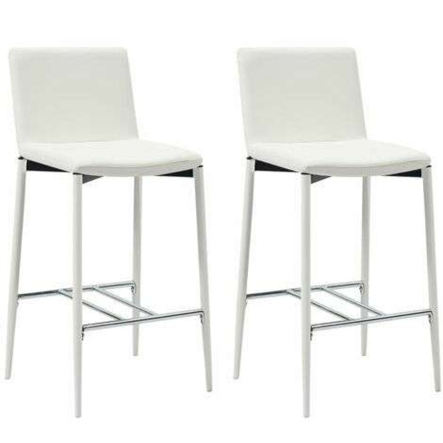 Table Haute Et Bar * | Remise Asupermall Ensemble De Bar 3 Pcs Similicuir Blanc