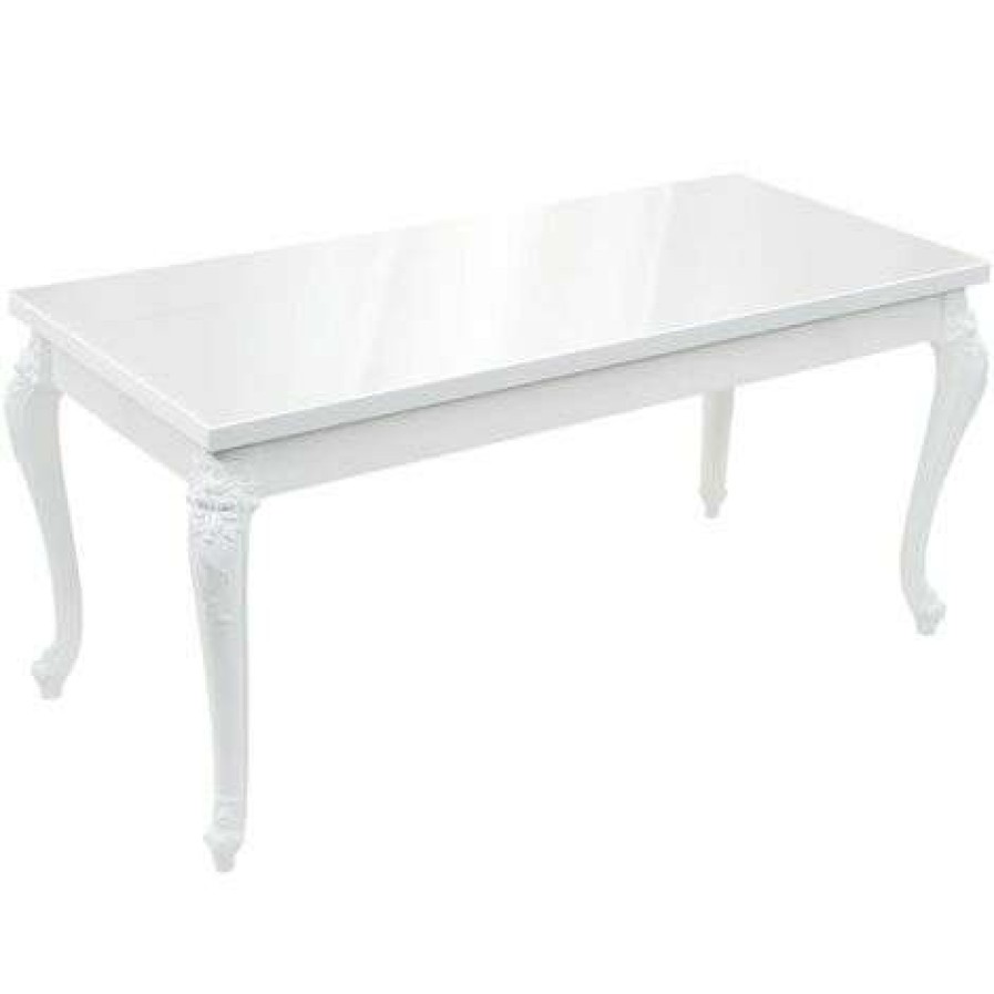 Table Haute Et Bar * | De Gros Inlife Table De Salle A Manger 179X89X81 Cm Blanc Brillant