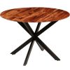 Table Haute Et Bar * | Sortie Inlife Table De Salle A Manger Bois Massif De Sesham 120 X 77 Cm Brun