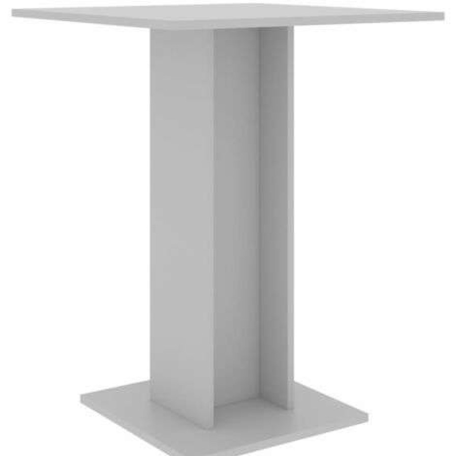 Table Haute Et Bar * | Sortie Happyshopping Table De Bistro Gris 60X60X75 Cm Agglomere