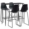 Table Haute Et Bar * | Acheter Asupermall Ensemble De Bar 5 Pcs Plastique Noir