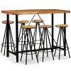 Table Haute Et Bar * | Meilleure Vente Topdeal Ensemble De Bar 7 Pcs Bois D'Acacia Massif Et De Recuperation Vdff18069_Fr