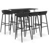 Table Haute Et Bar * | Les Meilleures Critiques De True Deal Ensemble De Bar 7 Pcs Noir