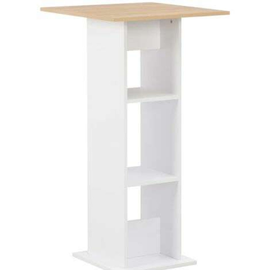 Table Haute Et Bar * | Bon Marche Asupermall Table De Bar Blanc 60X60X110 Cm