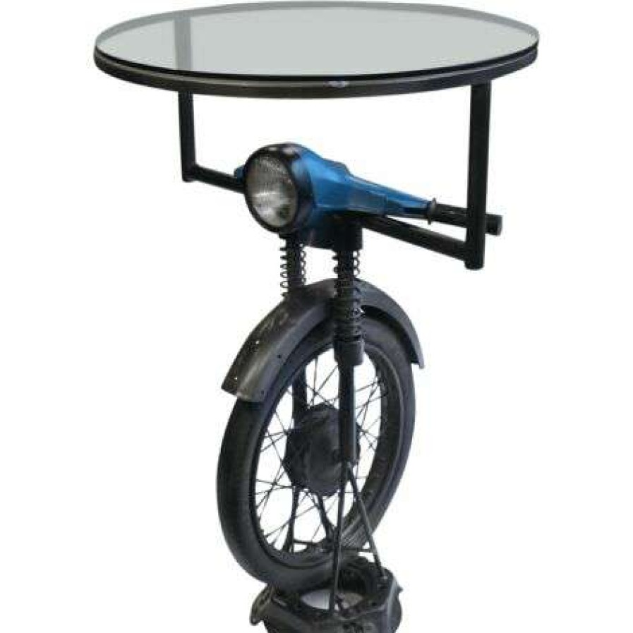 Table Haute Et Bar * | Meilleur Prix Made In Meubles Table Haute Moto En Metal Tata Noir