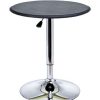 Table Haute Et Bar * | Meilleure Affaire Homcom Table De Bar Table Bistro Chic Style Contemporain Table Ronde Hauteur Reglable 67-93 Cm O 63 Cm Plateau Pivotant 360 Metal Chrome Pvc Noir