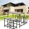 Table Haute Et Bar * | Bon Marche Skecten Set De 1 Table + 4 Tabourets Ensemble Table De Bar Bistrot Mange-Debout Haute Cuisine