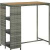 Table Haute Et Bar * | Les Meilleures Critiques De True Deal Table De Bar Avec Rangement Gris 120X60X110 Cm Resine Tressee