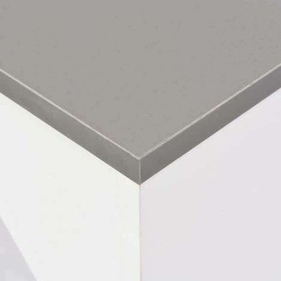 Table Haute Et Bar * | Promo Asupermall Table De Bar Avec Tablette Amovible Blanc 138 X 40 X 120 Cm