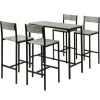 Table Haute Et Bar * | Remise Set De 1 Table + 4 Chaises Ensemble Table De Bar, Sobuy Ogt14-Hg