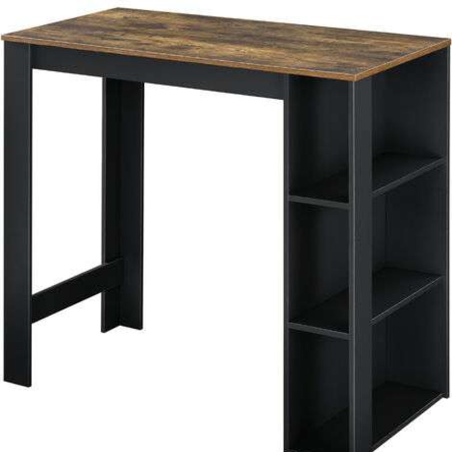 Table Haute Et Bar * | Grosses Soldes Table De Bar Danderyd 3 Etageres 120X60X106 Cm Noir Chene Fonce [En.Casa]