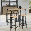 Table Haute Et Bar * | Meilleur Prix Idmarket Table Haute De Bar Detroit Et 4 Tabourets Design Industriel Naturel