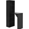 Table Haute Et Bar * | Top 10 Helloshop26 Table Haute Mange Debout Bar Bistrot Avec Armoire Noir 200 Cm Noir