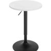 Table Haute Et Bar * | De Gros Woltu Table De Bar Ronde. Reglable En Hauteur 69.5-91.5 Cm. Pivotante A 360 . Table De Bistrot. Blanc. Bt35Sz