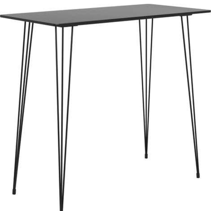 Table Haute Et Bar * | De Gros True Deal Ensemble De Bar 5 Pcs, 1 Table Et 4 Tabourets De Bar Noir