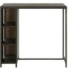 Table Haute Et Bar * | Nouveau Inlife Table De Bar Avec Rangement Marron 120X60X110 Cm Resine Tressee