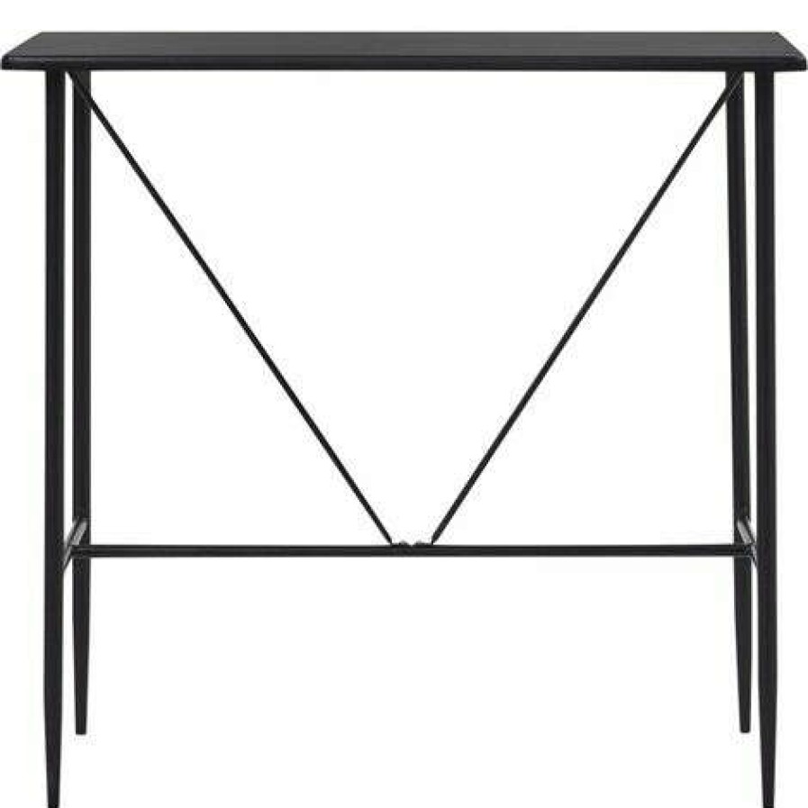 Table Haute Et Bar * | Coupon Hommoo Table De Bar Noir 120X60X110 Cm Mdf Hdv23143