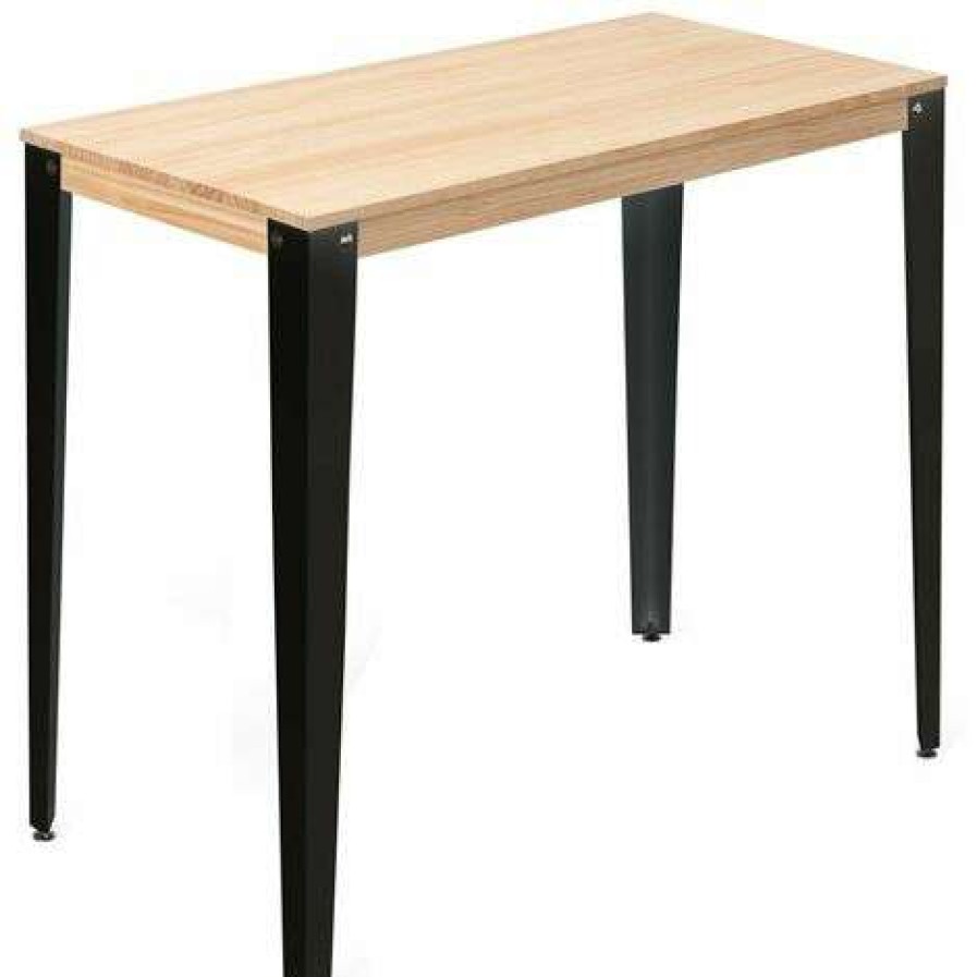 Table Haute Et Bar * | Bon Marche Table Mange Debout Lunds 70X110X110Cm Noir-Naturel. Box Furniture Noir