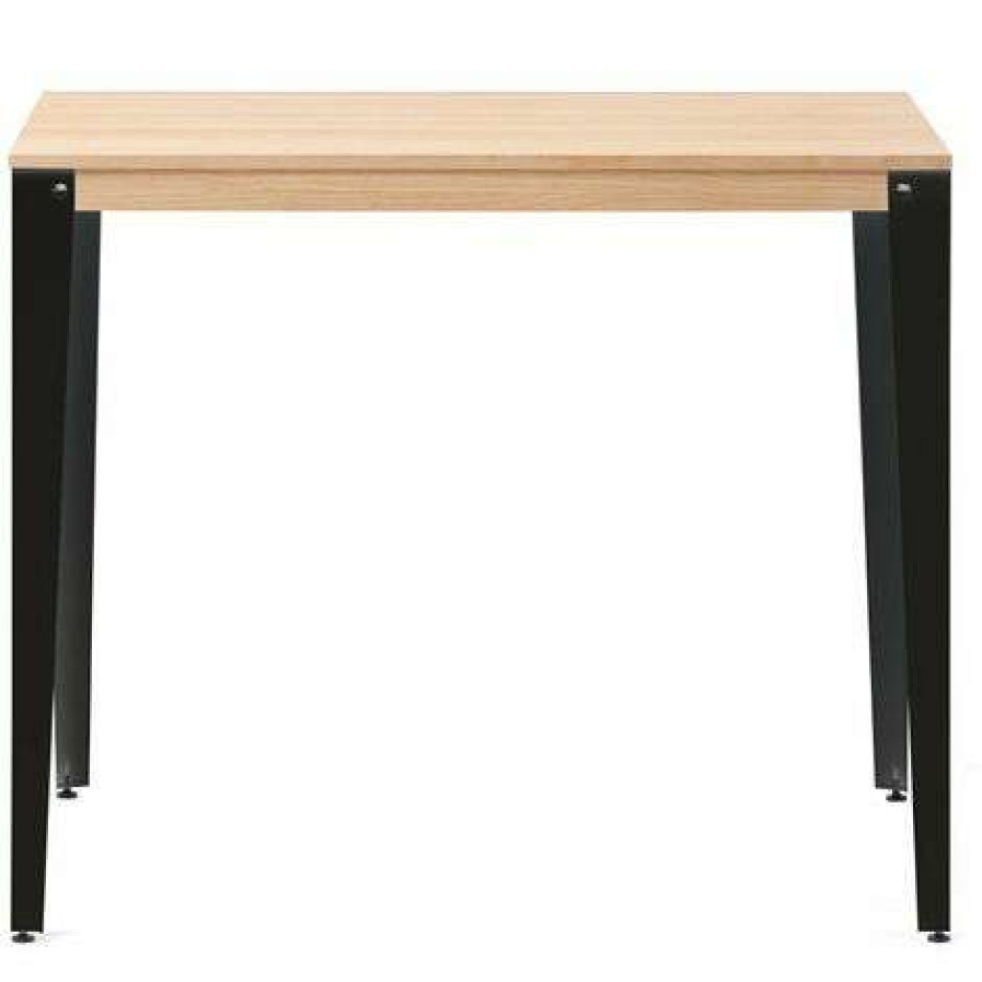 Table Haute Et Bar * | Bon Marche Table Mange Debout Lunds 70X110X110Cm Noir-Naturel. Box Furniture Noir