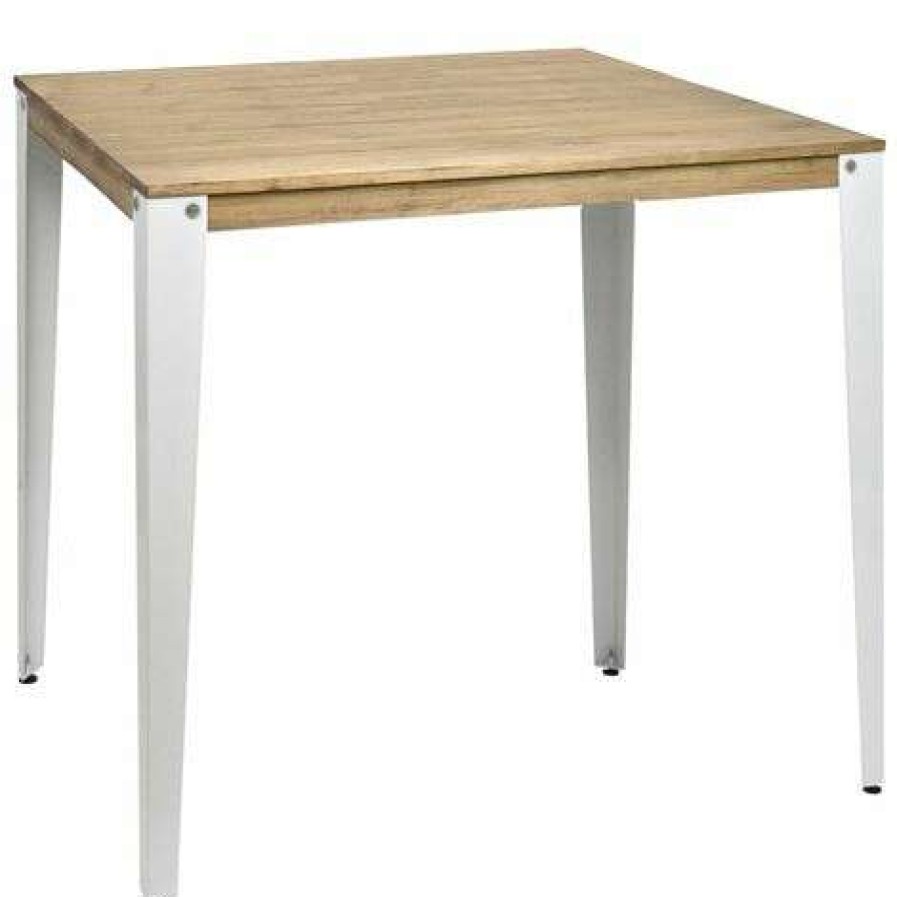 Table Haute Et Bar * | Acheter Table Mange Debout Lunds 80X120X110Cm Blanc-Vieilli. Box Furniture Blanc