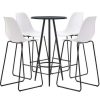 Table Haute Et Bar * | Le Moins Cher Asupermall Ensemble De Bar 5 Pcs Plastique Blanc