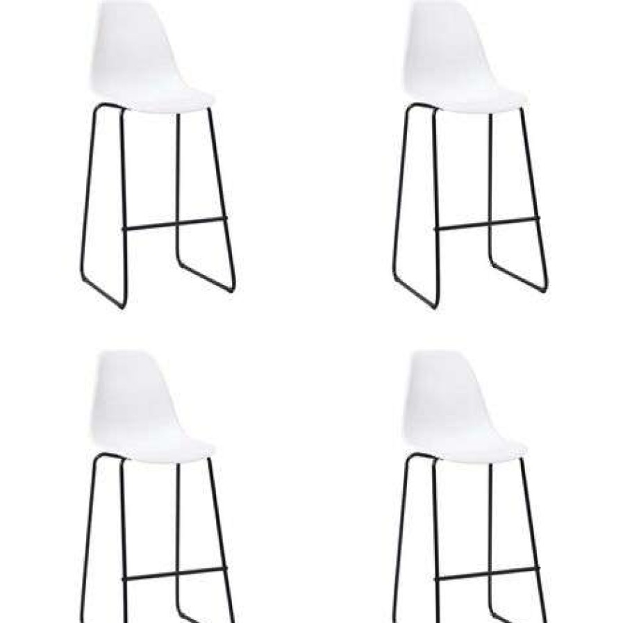 Table Haute Et Bar * | Le Moins Cher Asupermall Ensemble De Bar 5 Pcs Plastique Blanc