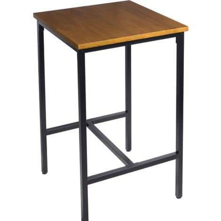 Table Haute Et Bar * | Coupon Woltu 1 X Table De Bar. Table De Bistrot.Table A Manger. Structure En Metal.Plateau En Bois Massif. 66X66X110Cm