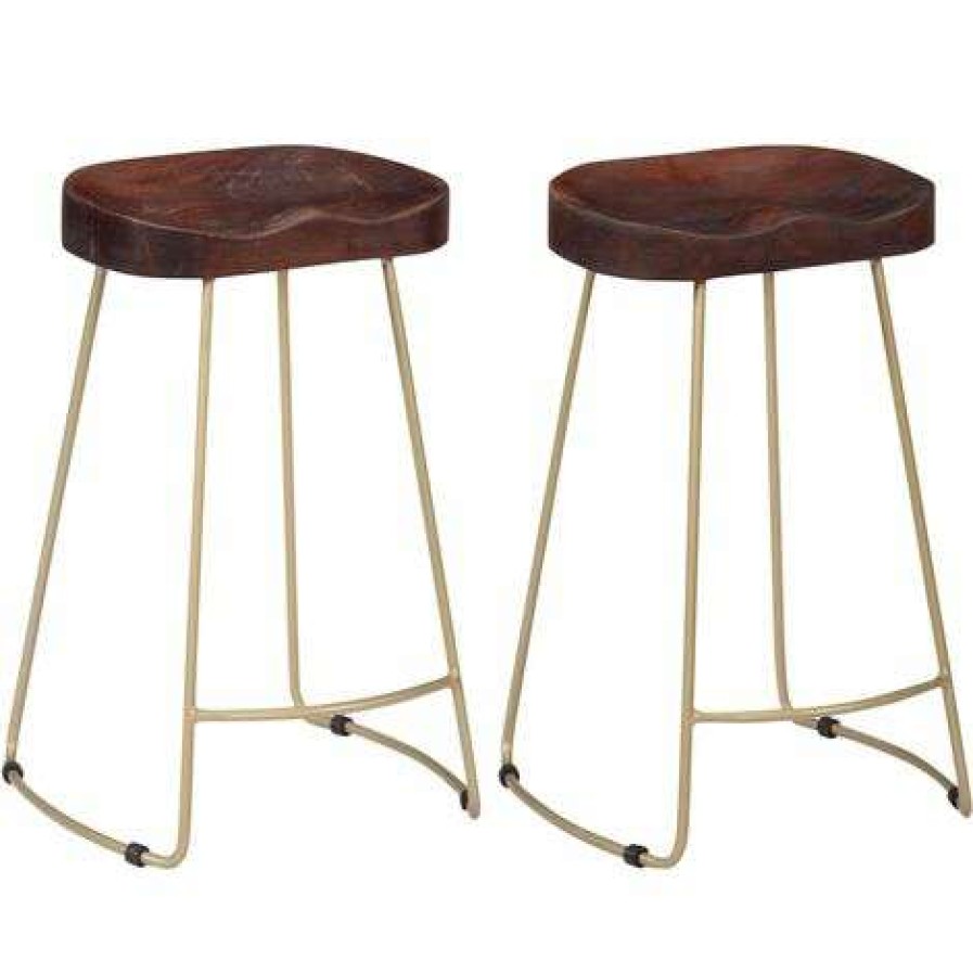 Table Haute Et Bar * | Coupon Nova Tabouret De Bar 2 Pcs En Bois Massif De La Mangue Brun Massif Tabourets De Bar Gavin 2 Pcs Bois De Manguier Massif Taille : 46 X 38 X 52 Cm