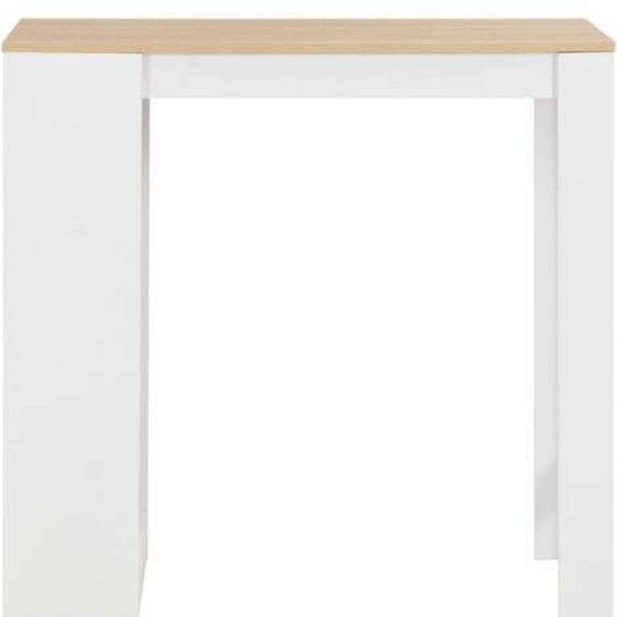 Table Haute Et Bar * | Top 10 True Deal Table De Bar Avec Etagere Blanc 110X50X103 Cm