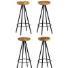 Table Haute Et Bar * | Sortie Nova Bar De La Barre Placee En Bois De Mangue Solide Avec Divers Repousses De Pieds Chaises De Bar 4 Pcs Bois De Manguier Solide Des Modeles : 4 Pieces