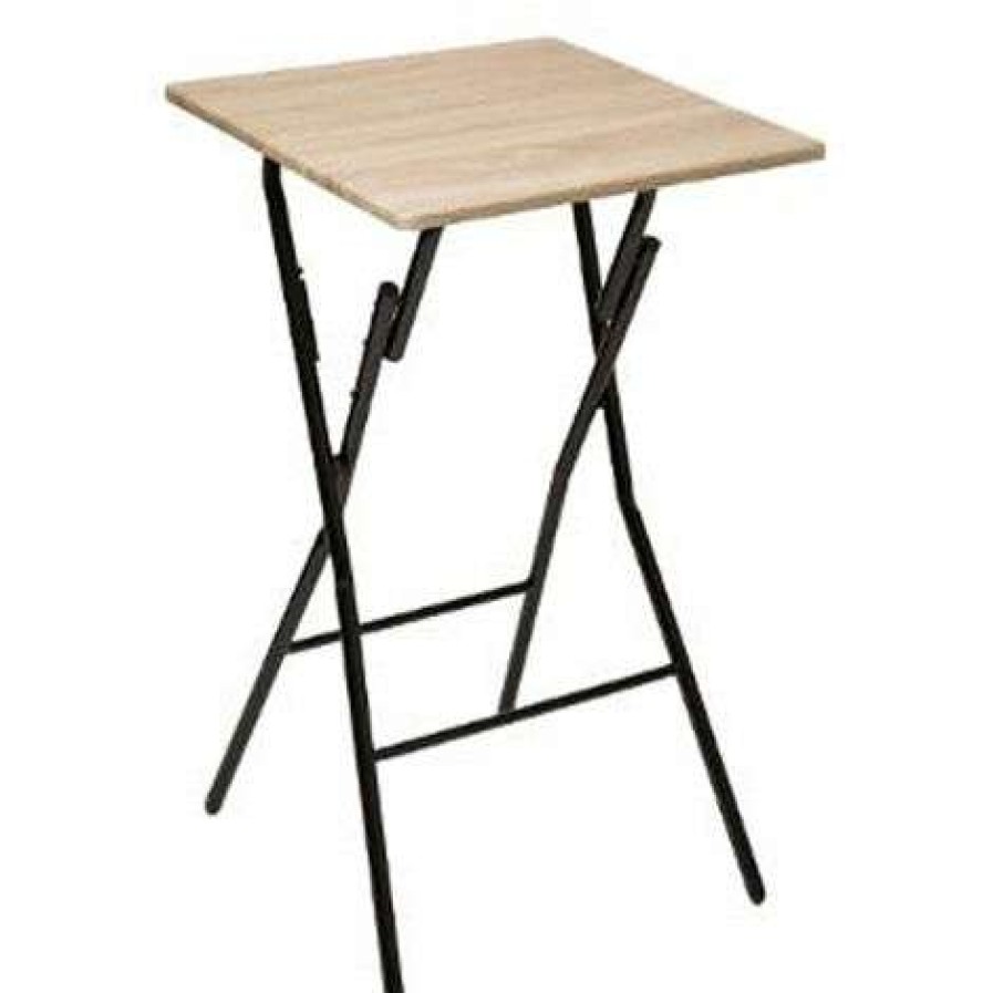 Table Haute Et Bar * | Meilleur Prix Table De Bar Pliante En Metal Coloris Naturel L.60 X L.60 X H.103 Cm -Pegane-