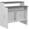 Table Haute Et Bar * | Acheter Topdeal Table De Bar Avec 2 Dessus De Table Blanc Et Gris 130X40X120 Cm