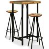 Table Haute Et Bar * | Top 10 Topdeal Ensemble De Bar 3 Pcs Bois De Recuperation Massif