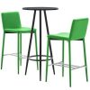 Table Haute Et Bar * | Bon Marche Hommoo Ensemble De Bar 3 Pcs Similicuir Vert Hdv21902