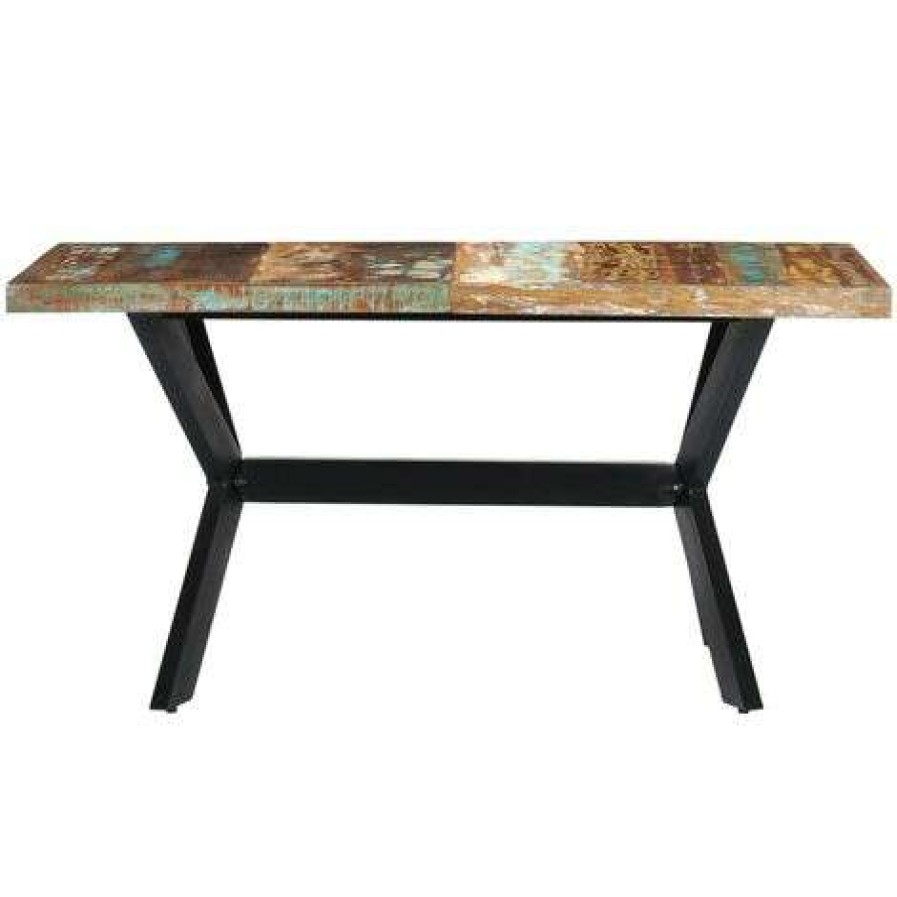 Table Haute Et Bar * | Sortie Fimei Table De Salle A Manger 160X80X75Cm Bois De Recuperation Massif